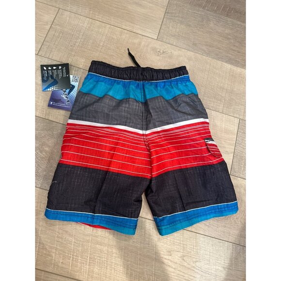 Kanu Surf Boys Board Shorts Black & Red Viper Stripe Swim NEW Trunks SIZE 8 - Picture 7 of 7